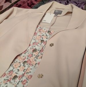 ASOS Design Blush Pink Crepe Boyfriend Coat